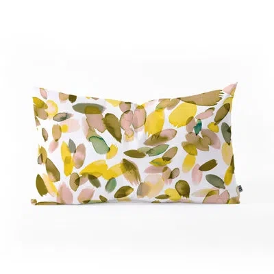 Deny Designs Ninola Design Yellow Flower Petals Stains Indoor/outdoor Lumbar Pillow