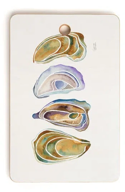 Deny Designs Ocean Floor Shell Print Cutting Board In White