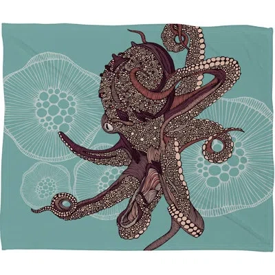 Deny Designs Octopus Bloom Throw In Blue;black