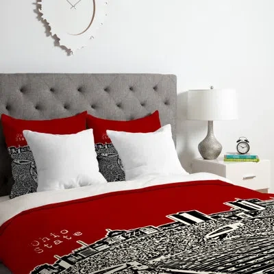 Deny Designs Ohio State Buckeyes Duvet Cover Set In Red