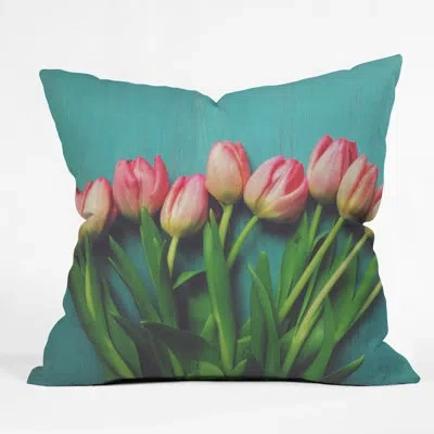 Deny Designs Olivia St Claire Lovely Tulips Indoor/outdoor Throw Pillow