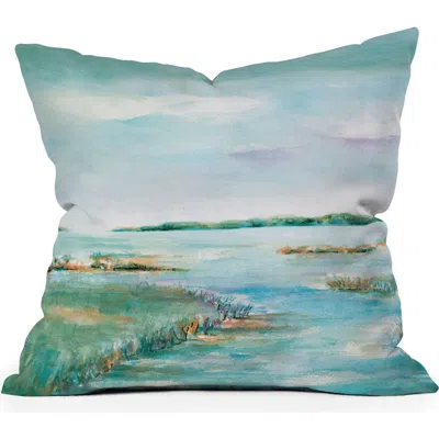 Deny Designs On The Marsh Throw Pillow In Blue
