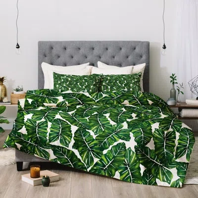 Deny Designs Oranges Leafy Nature Comforter In Green