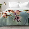 Deny Designs Orchids Comforter Set In Blue,brown