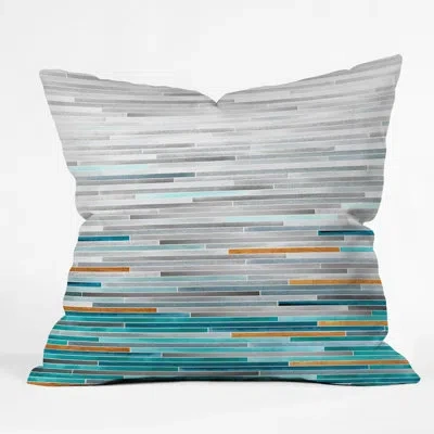 Deny Designs Outdoor Square Pillow Cover & Insert In Blue;gray;orange