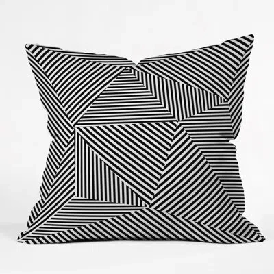 Deny Designs Outdoor Square Pillow Cover & Insert In Geometric,striped
