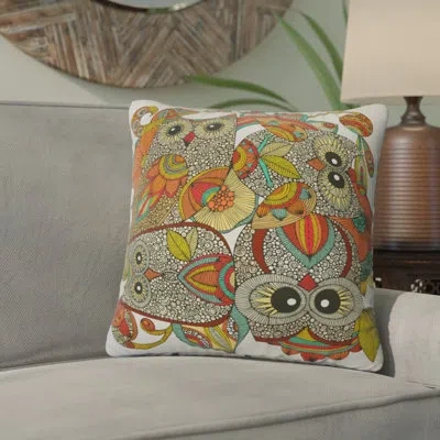 Deny Designs Owls Indoor/outdoor Throw Pillow In Multi