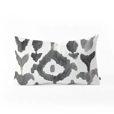 Deny Designs Painterly Flower Ikat Oblong Indoor/outdoor Lumbar Pillow