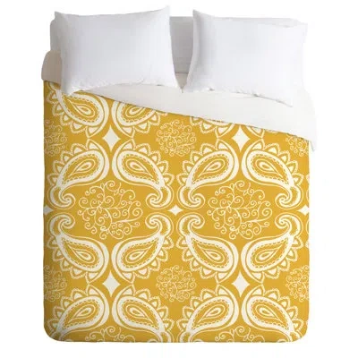 Deny Designs Paisley Duvet Cover In Gold