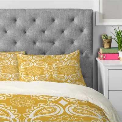 Deny Designs Paisley Pillowcase In Yellow