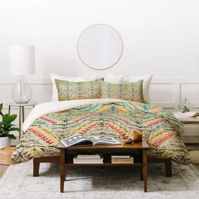 Deny Designs Pattern State Duvet Cover Set In Beige,green