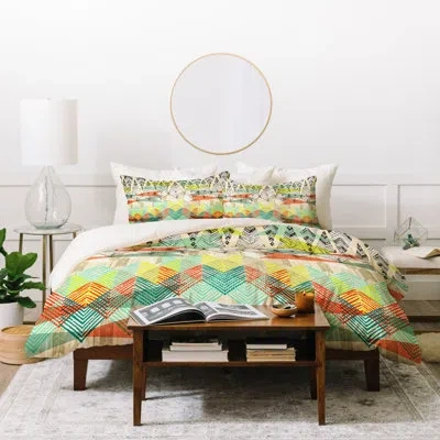 Deny Designs Pattern State Duvet Cover Set In Green