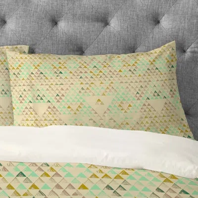 Deny Designs Pattern State Triangle Lake Pillowcase In Beige