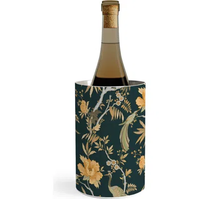 Deny Designs Peacock Garden Stainless Steel Wine Cooler In Green