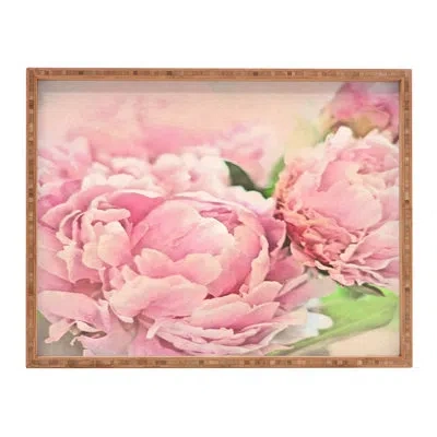 Deny Designs Peonies Ottoman/coffee Table Tray In Pink