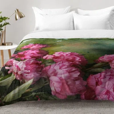 Deny Designs Peony Romance Comforter Set In Green