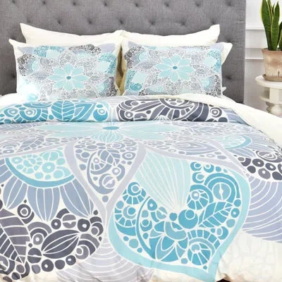 Deny Designs Petunia Duvet Cover In Blue