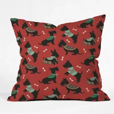 Deny Designs Pimlada Phuapradit Christmas Canine Scottie Throw Pillow