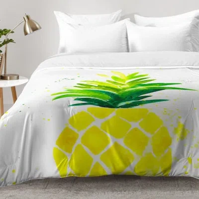 Deny Designs Pineapple Sunshine Comforter Set In Yellow,green