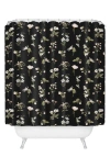 Deny Designs Pineberries Botanical Shower Curtain In Black
