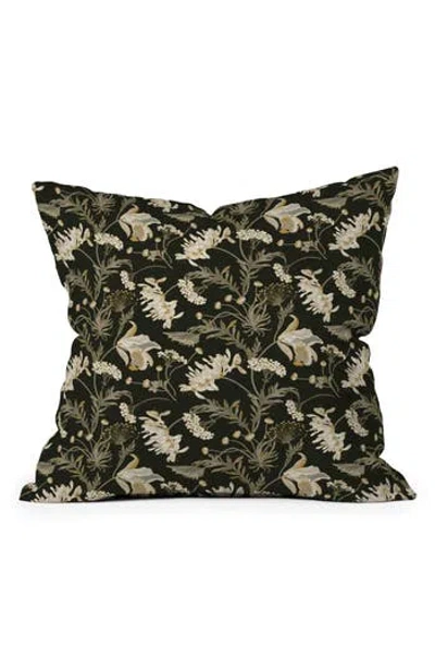 Deny Designs Poesie Garden Throw Pillow In Green