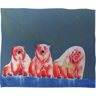 Deny Designs Polarbear Blush Fleece Throw In Blue