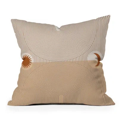 Deny Designs Polyester Indoor/outdoor Throw Pillow In Cream