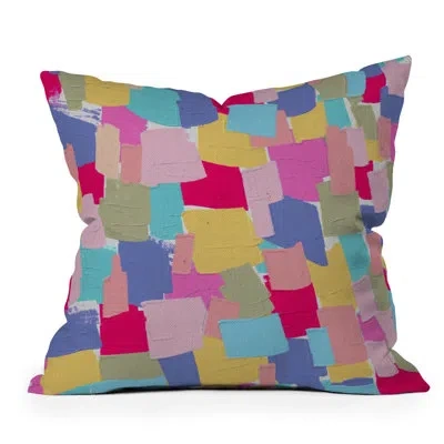 Deny Designs Polyester Indoor/outdoor Throw Pillow In Pink