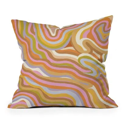 Deny Designs Polyester Indoor/outdoor Throw Pillow In Pink