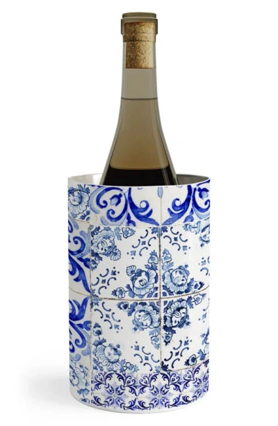 Deny Designs Portuguese Azulejos Wine & Champagne Chiller In Blue