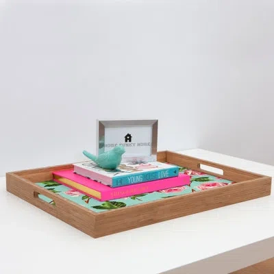 Deny Designs Prettiest Roses Ottoman/coffee Table Tray In Blue
