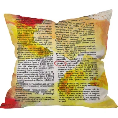 Deny Designs Pretty Dictionary Art Throw Pillow