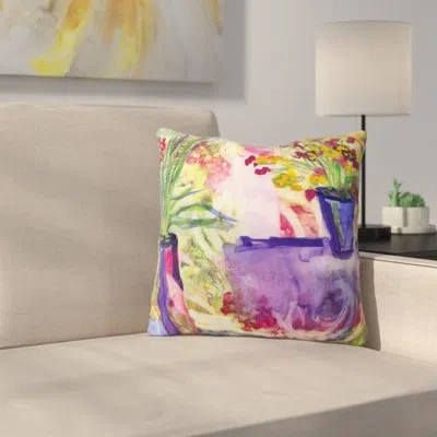 Deny Designs Purple And Lime By Laura Trevey Indoor/outdoor Throw Pillow