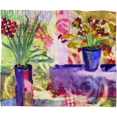 Deny Designs Purple And Lime Fleece By Laura Trevey Throw In Green;pink;purple