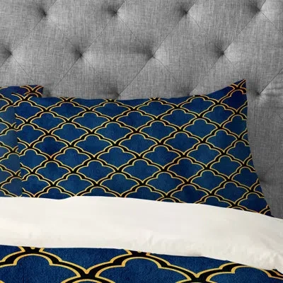 Deny Designs Quatrefoil Pillow Case In Blue