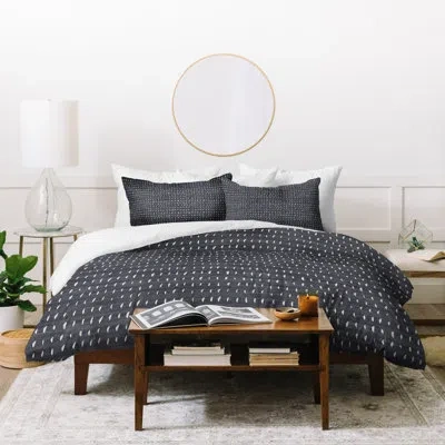 Deny Designs Rain Duvet Cover Set In Black