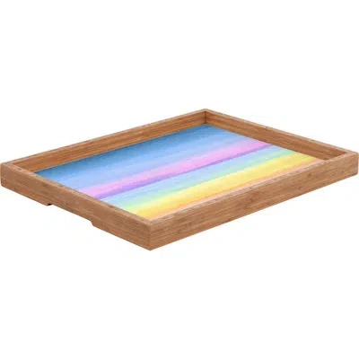 Deny Designs Rainbow Ottoman/coffee Table Tray In Blue