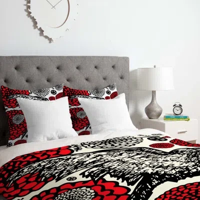 Deny Designs Raven Rose Duvet Cover In Lightweight