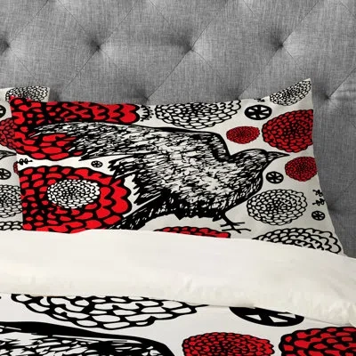 Deny Designs Raven Rose Pillowcase In Gray