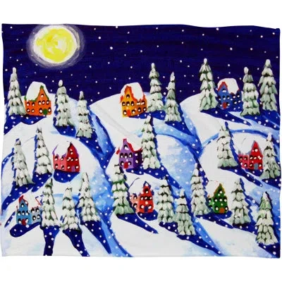 Deny Designs Renie Britenbucher Silent Night Plush Throw In Blue;white