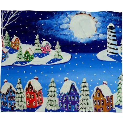 Deny Designs Renie Britenbucher Snowy Shoreline Throw In Blue;white