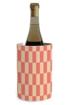 Deny Designs Retro Co. Check Pattern Stainless Steel Wine Chiller In Orange