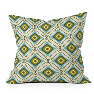 Deny Designs Reversible Throw Pillow In Blue;green;cream