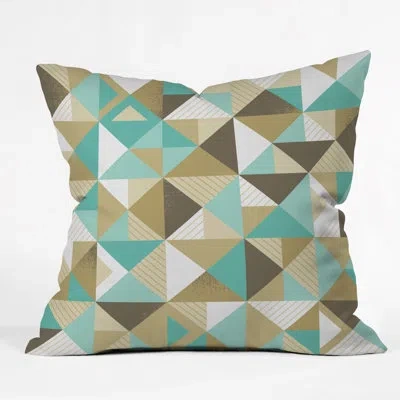 Deny Designs Rice Sand And Sea Geometry Indoor/outdoor Throw Pillow