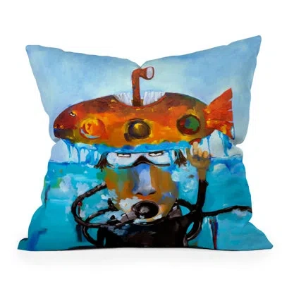 Deny Designs Robin Faye Gates Day 12 All Clear Outdoor Throw Pillow In Blue;black;brown;green;red;orange