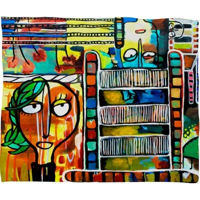 Deny Designs Robin Faye Gates Musical Chairs Throw In Blue;yellow