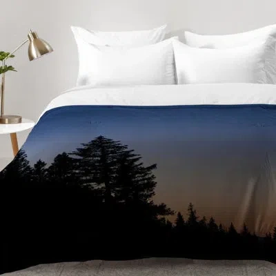 Deny Designs Rocky Mountain Sunset Comforter Set In Blue
