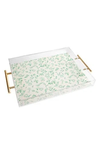 Deny Designs Romantic Green Acrylic Serving Tray In White