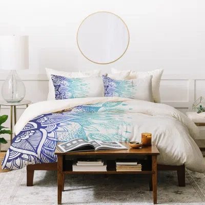 Deny Designs Rose Bud Studio Love Yourself Duvet Cover Set In Green,white