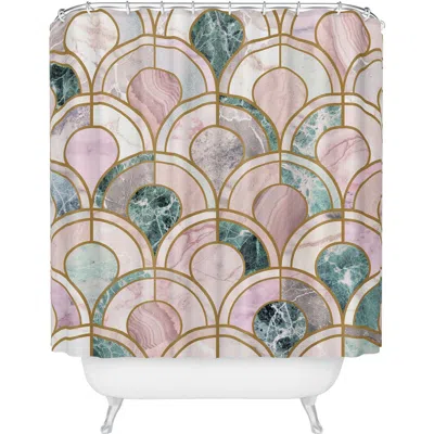 Deny Designs Rose Gold Marble Inlay Shower Curtain